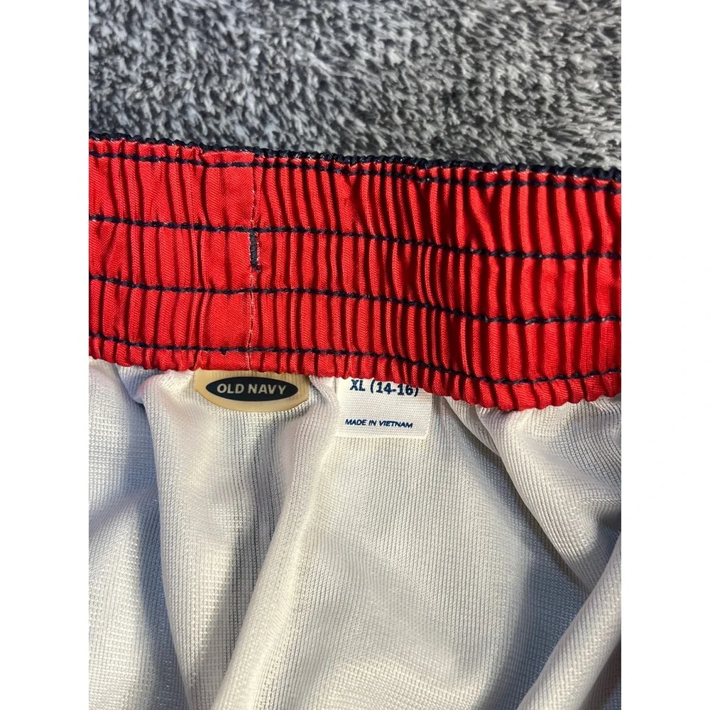 Old Navy Boys XL 14-16 American Flag Swim Trunks Stars and Stripes Board Shorts